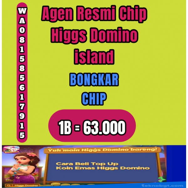 Tampung bongkaran chip higgs Domino island Maulagi